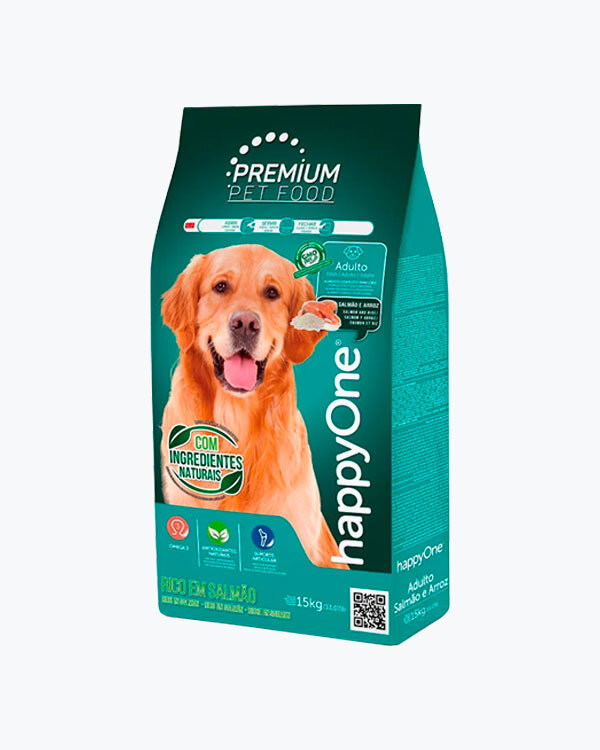 Сухой корм happyOne Premium Adult Dog Salmon для взрослых собак с рисом и лососем, 4 кг