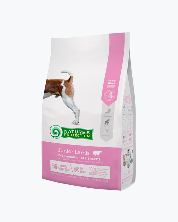 Сухой корм Nature's Protection Junior Lamb All Breeds, для щенков всех пород, с ягненком, 7.5 кг