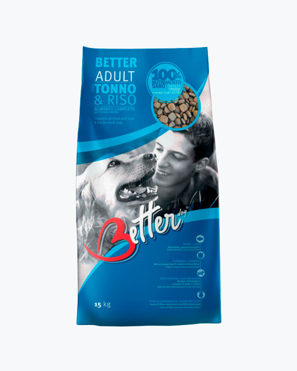 Сухой корм для взрослых собак Better Adult Tuna&Rice, тунец и рис, 15 кг