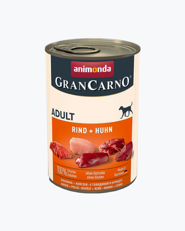 Вологий корм Animonda GranCarno Adult Beef + Chicken з яловичиною та куркою для собак, 400 г.