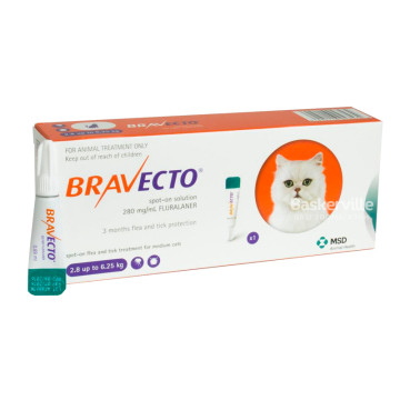 Bravecto Spot on для кішок 250 мг (2,8-6,25 кг) КАПЛИ