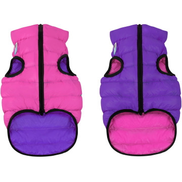 Двостороння курточка для собак AiryVest рожево-фіолетова, розмір XS25